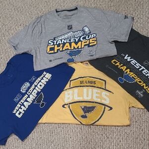Fanatics Stanley Cup Champs T-Shirt Set - Gray, Blue, Yellow